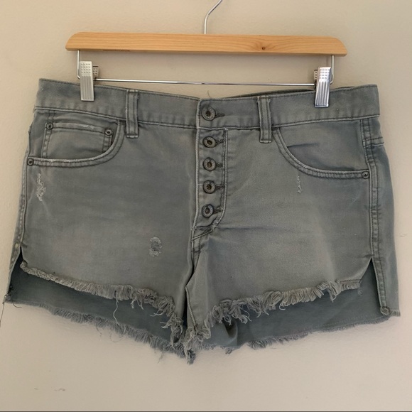 Free People Pants - Free People // Button Fly Raw Hem Shorts